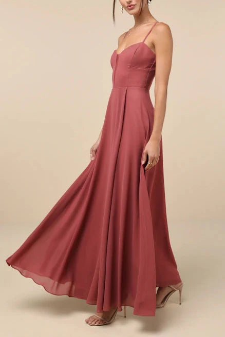 Flowering Girl Women Stunning Grace Rusty Rose Cutout A-Line Maxi Dress