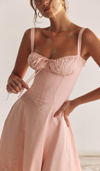 Flowering Girl Women Baby Pink Bustier Sundress