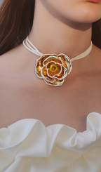 Flowering Girl Women flower rose necklace