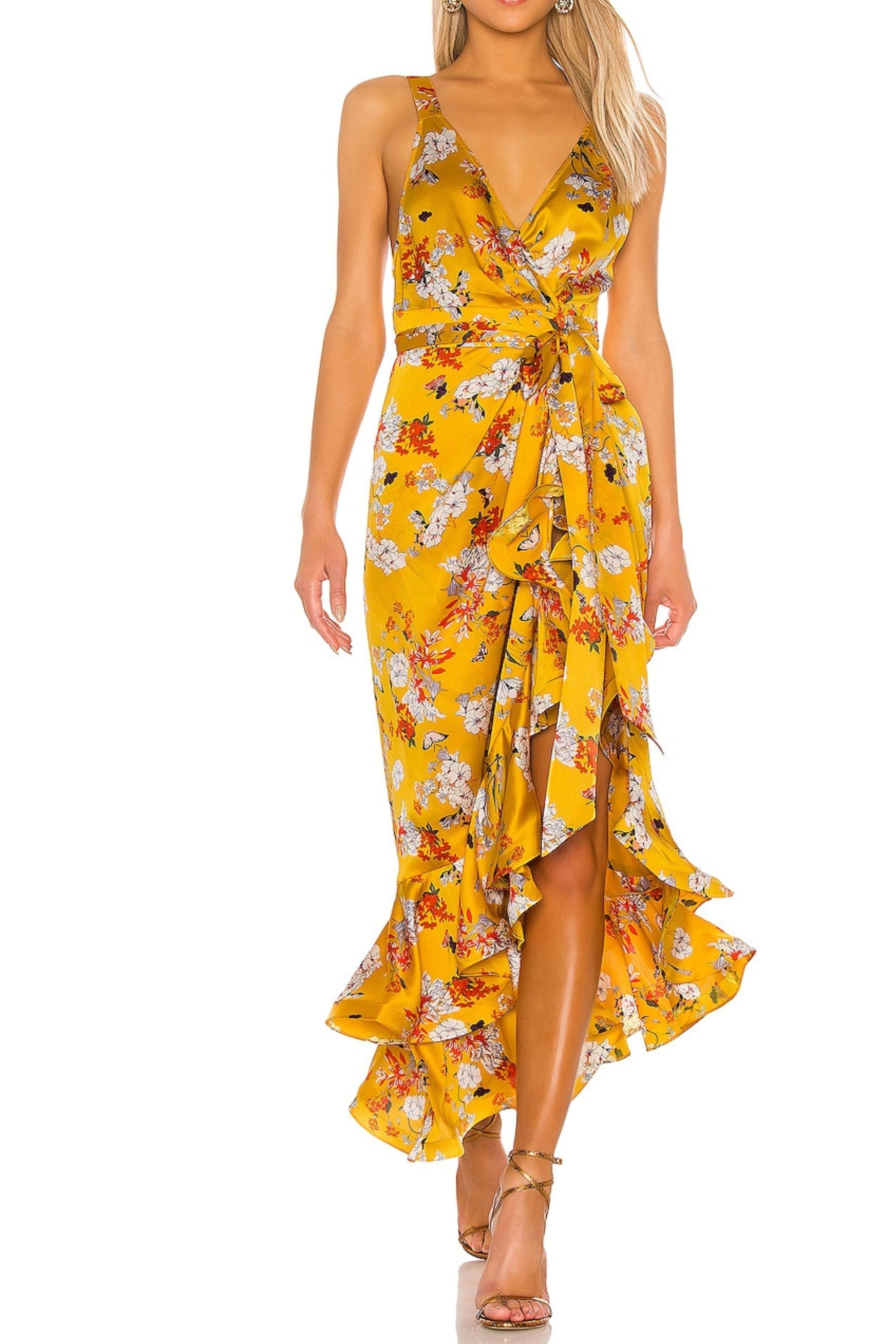 Flowering Girl Women Narciss Midi Dress In Yellow