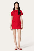 Flowering Girl Women Selena Embroidered Crepe Couture Mini Dress In Red