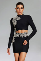 Flowering Girl Women Bead High Collar Flower Set - Lana