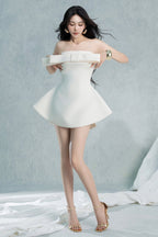 Flowering Girl Women Calwa Bow Strapless Flare Mini Dress