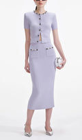 Flowering Girl Women Lilac Embellished Knit Midi Skirt