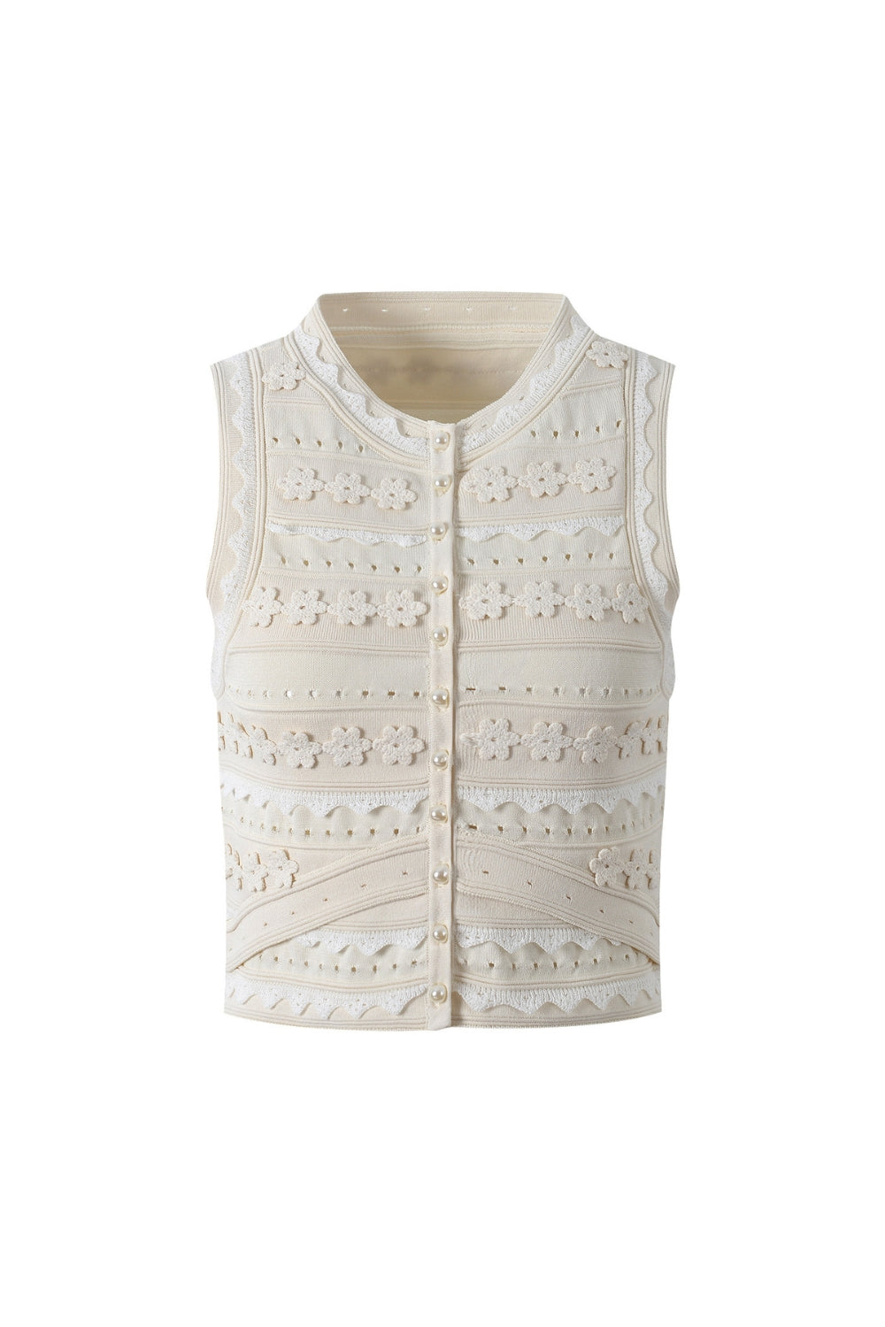 Flowering Girl Women Crochet Top In Ecru