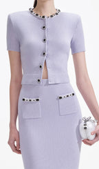 Flowering Girl Women Lilac Embellished Knit Top