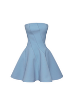 natividad off-shoulder Sleeveless Mini Dress in blue