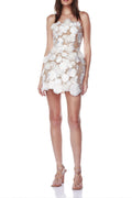 Flowering Girl Women Floral Strapless Mini Dress In White