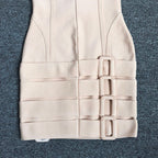 Flowering Girl Women Tube Top Lace Up Bandage Mini Dress