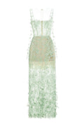 Flowering Girl Women MINT BEADED LACE PENCIL MIDI DRESS