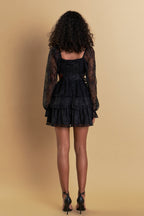 Flowering Girl Women Premium Cut-Out Lace Mini Dress