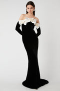 Flowering Girl Women Floral Long Sleeve Maxi Dress In Black
