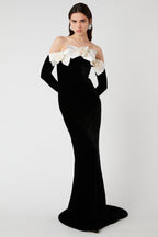 Flowering Girl Women Floral Long Sleeve Maxi Dress In Black