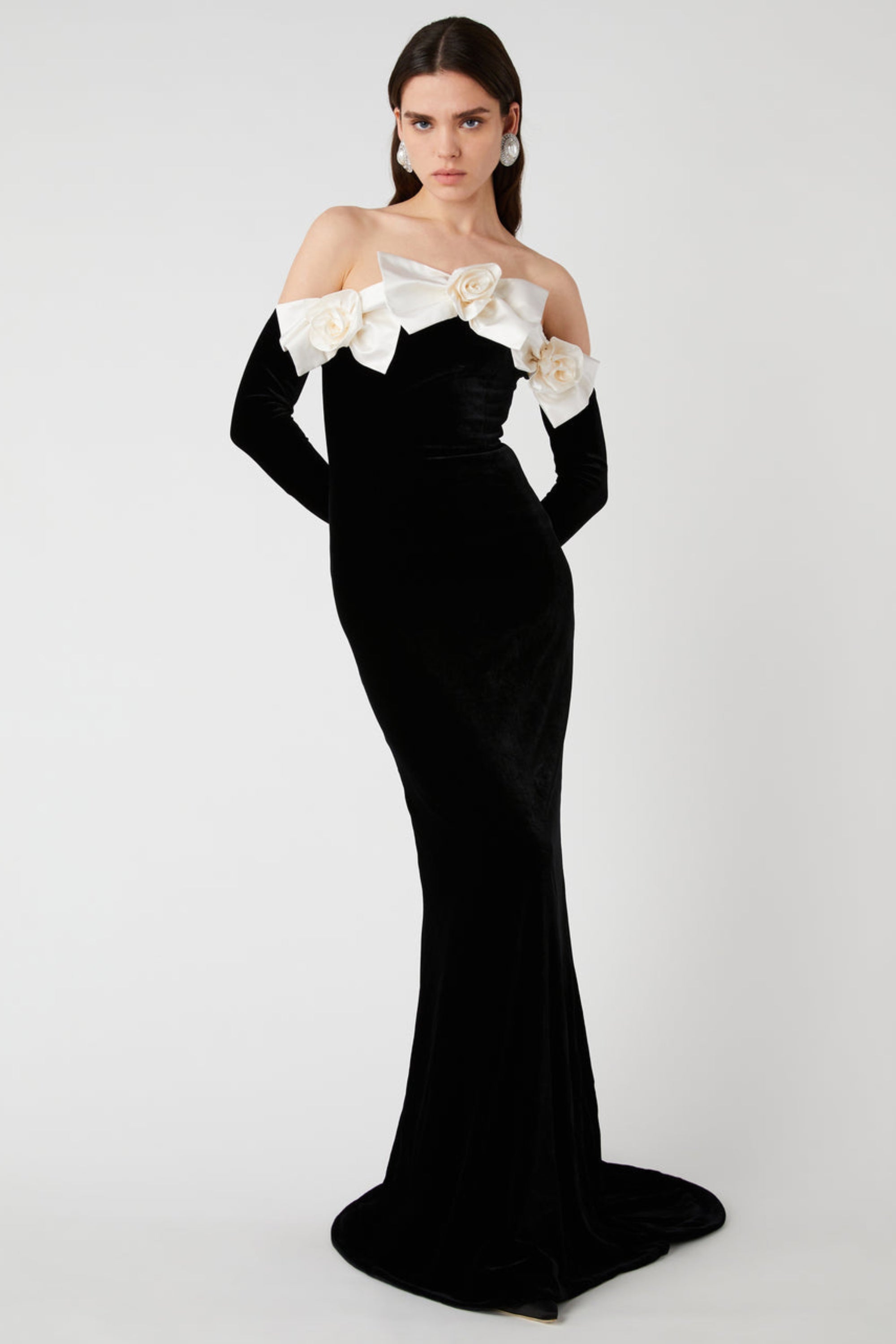 Flowering Girl Women Floral Long Sleeve Maxi Dress In Black