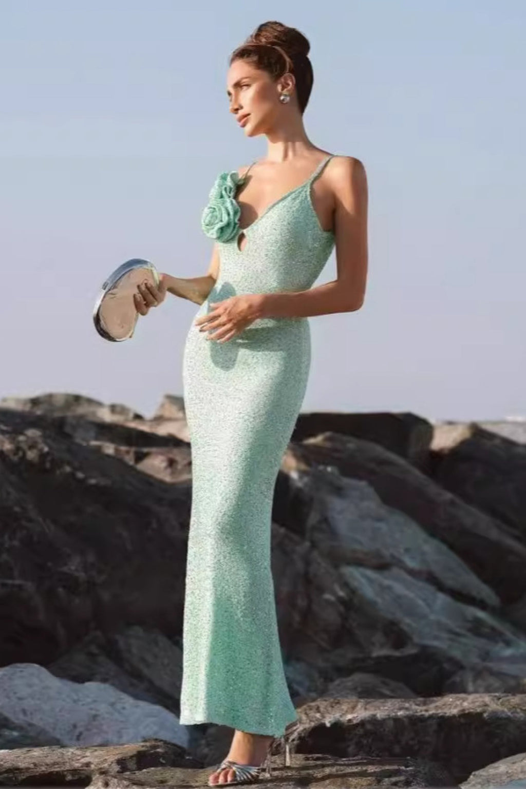 Flowering Girl Women Floral Mermaid Maxi Dresses In Blue
