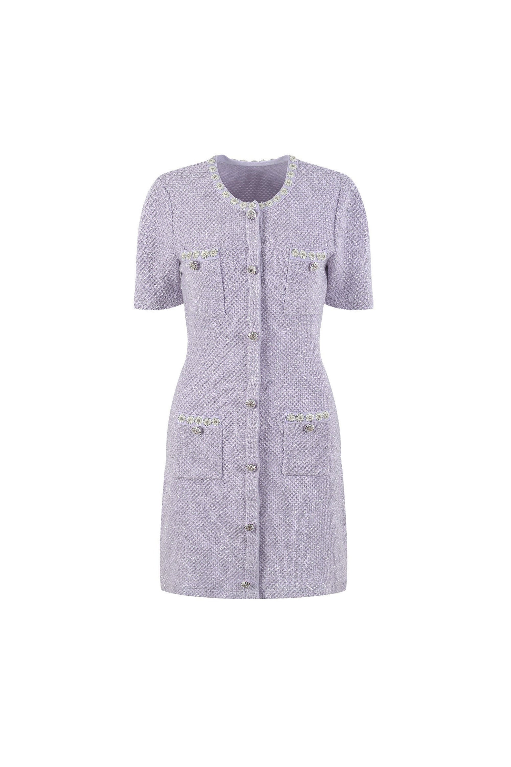Flowering Girl Women Sequin-Embellished Knitted Mini Dress