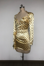 jenny Polka Dots Satin Mini Dress in Yellow