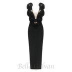 Flowering Girl Women ruffled top with gold accents maxi dress