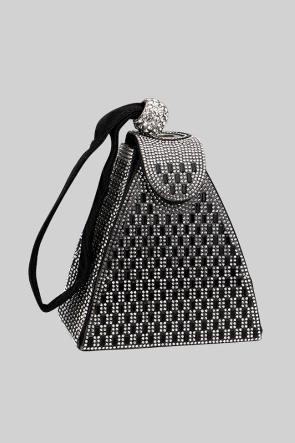 Flowering Girl Women Rhinestone-embellished Pyramid Handbag