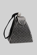Flowering Girl Women Rhinestone-embellished Pyramid Handbag