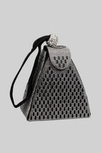 Flowering Girl Women Rhinestone-embellished Pyramid Handbag