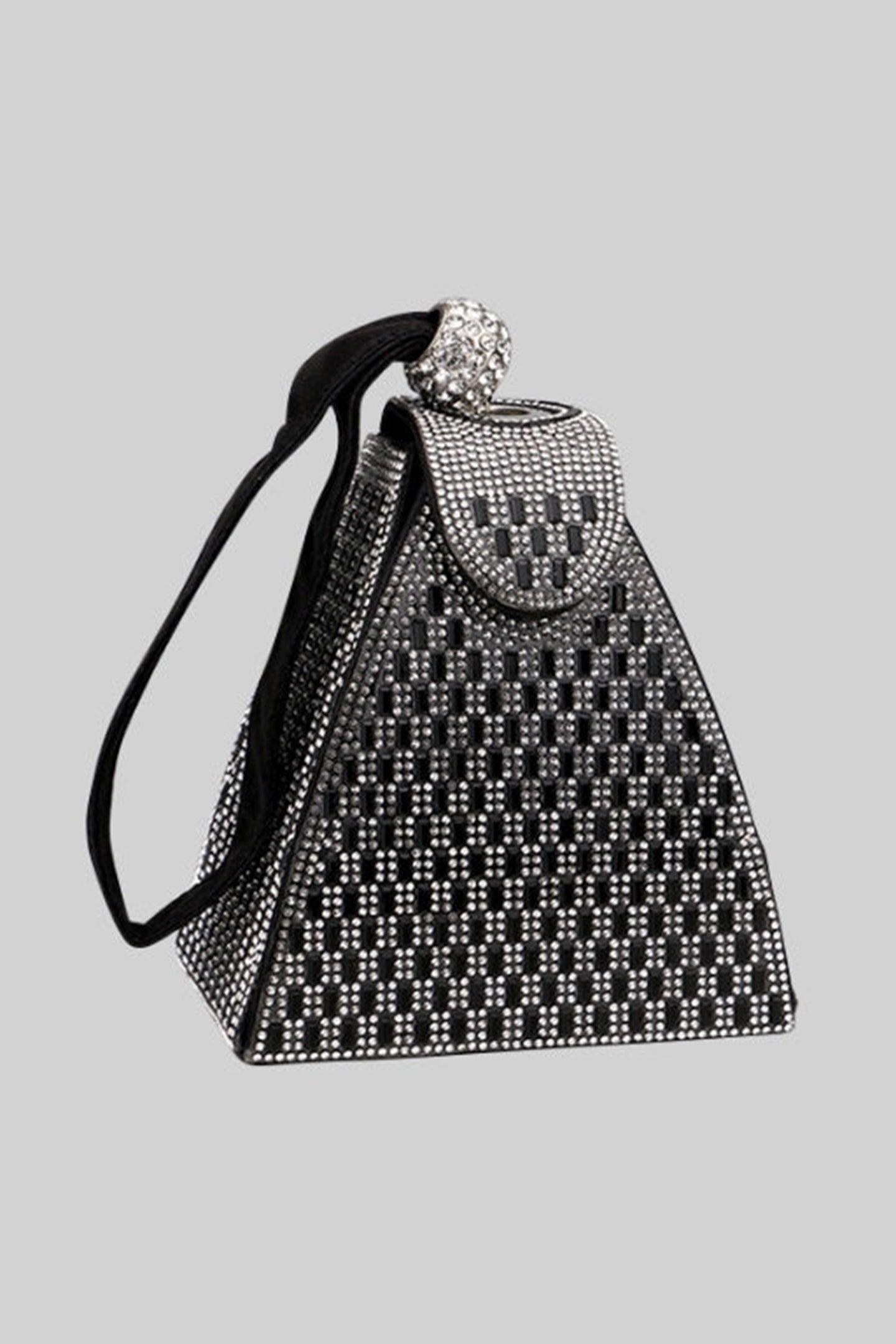 Flowering Girl Women Rhinestone-embellished Pyramid Handbag