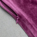 Flowering Girl Women Long Sleeve Maxi Velvet Dress Magenta