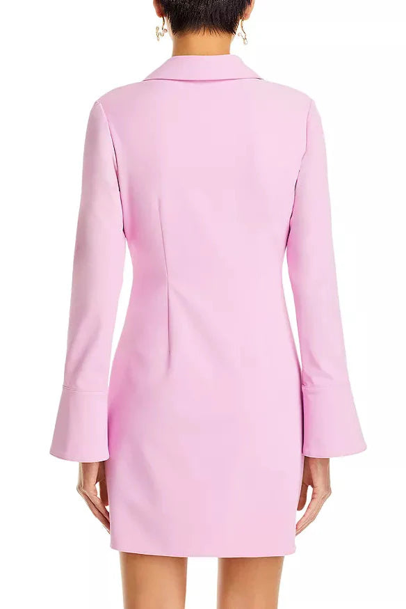 Flowering Girl Women Ruched Shirt Mini Dress In Pink