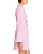 Flowering Girl Women ruched shirt mini dress in pink