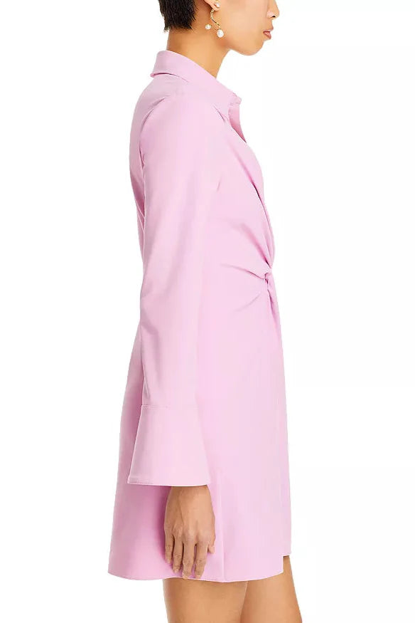 Flowering Girl Women Ruched Shirt Mini Dress In Pink