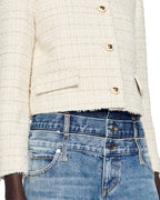 Flowering Girl Women Zally Cropped Tweed Jacket in ecru
