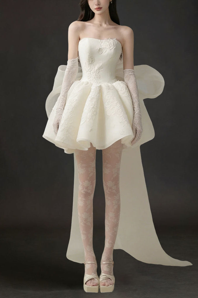 Flowering Girl Women Dervla Strapless Bow Mini Dress