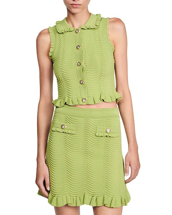 Flowering Girl Women Alina Knit Mini Skirt in Olive Green