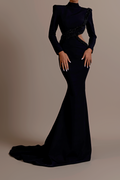 Flowering Girl Women angela cut out Diamond bandage bodycon maxi dress in black