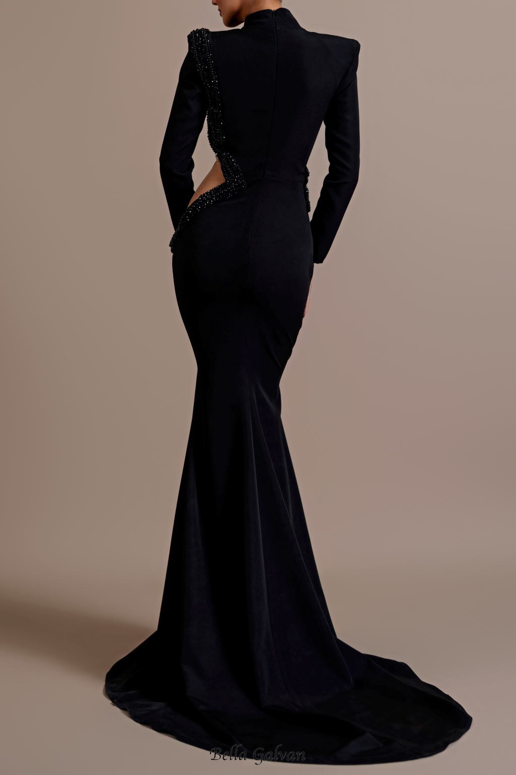 Flowering Girl Women angela cut out Diamond bandage bodycon maxi dress in black