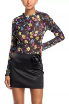 Floral Puckered Lace Top