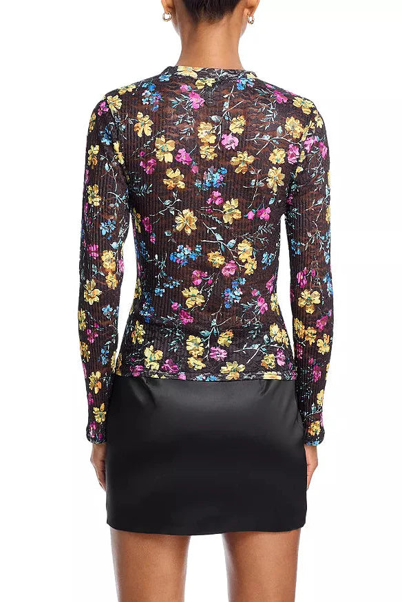 Floral Puckered Lace Top