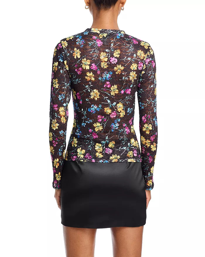 Flowering Girl Women Floral Puckered Lace Top