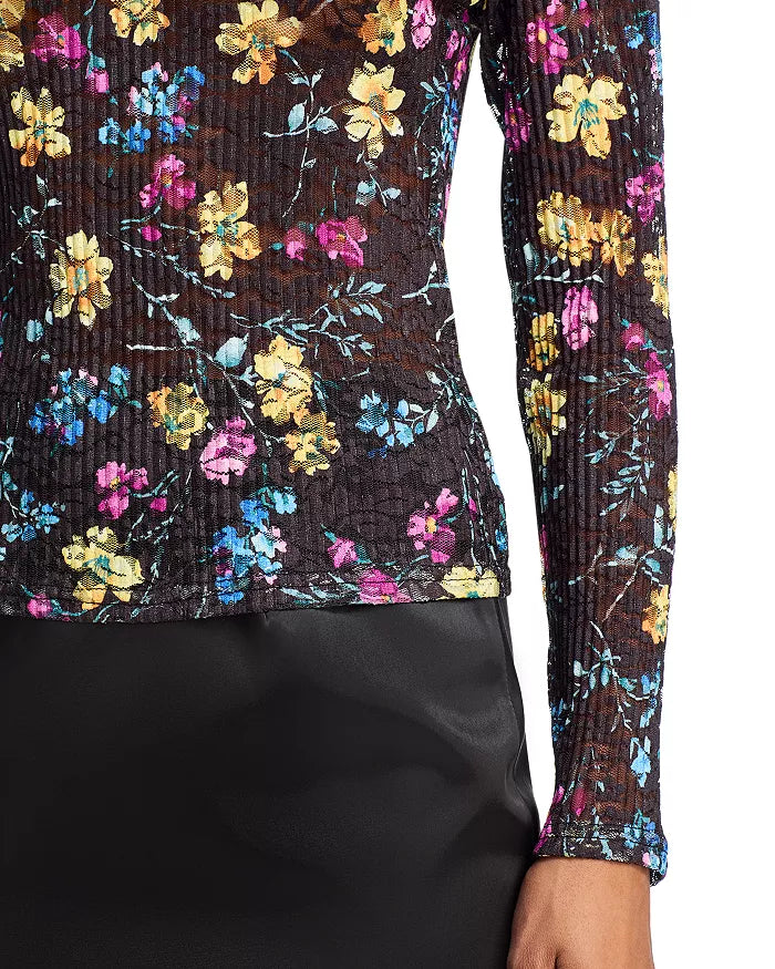 Floral Puckered Lace Top