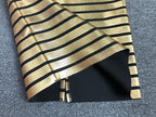 Flowering Girl Women STRAPLESS METALLIC STRIPE MAXI DRESS