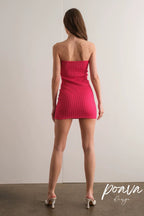 Flowering Girl Women Textured Strapless Mini Dress
