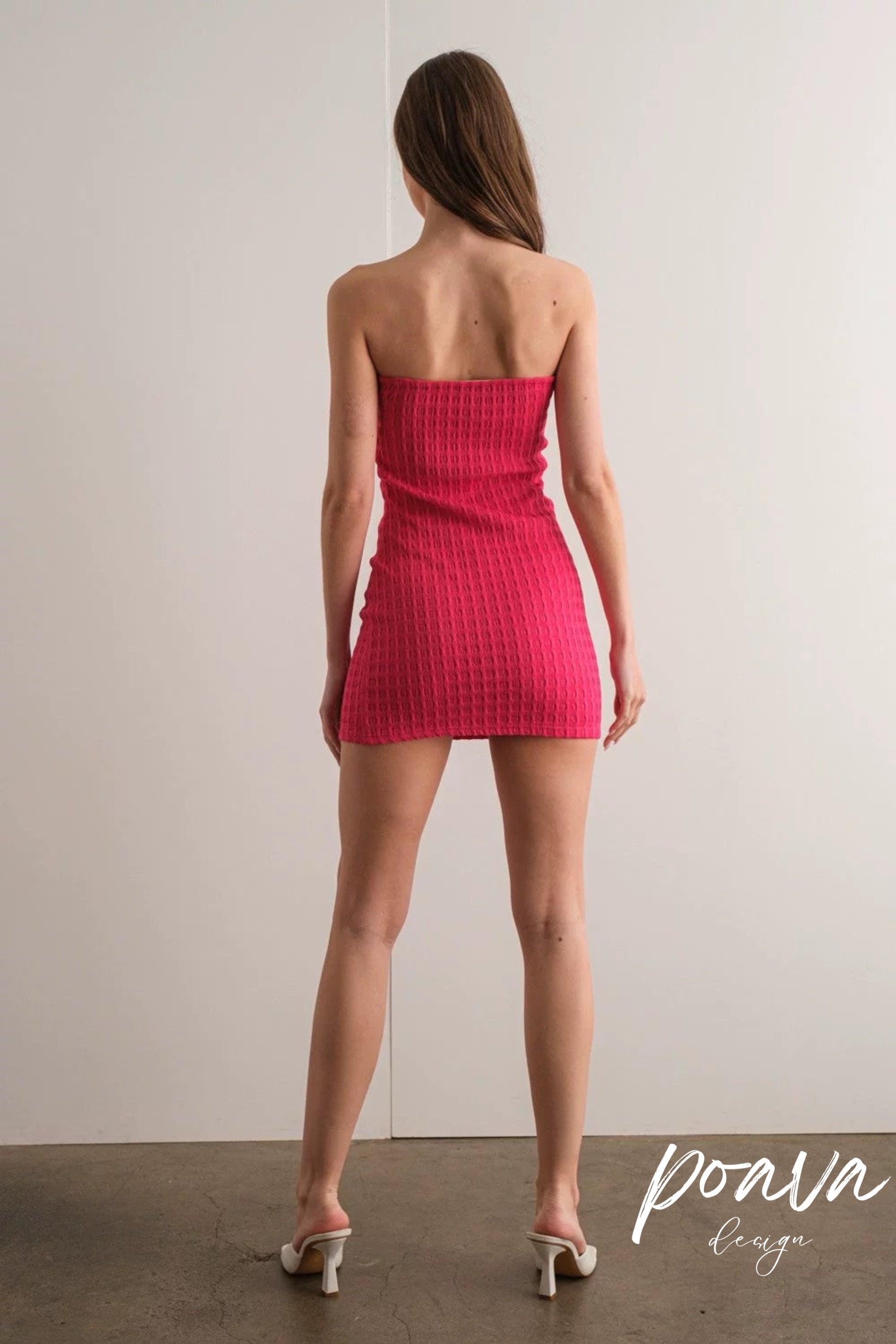 Flowering Girl Women Textured Strapless Mini Dress