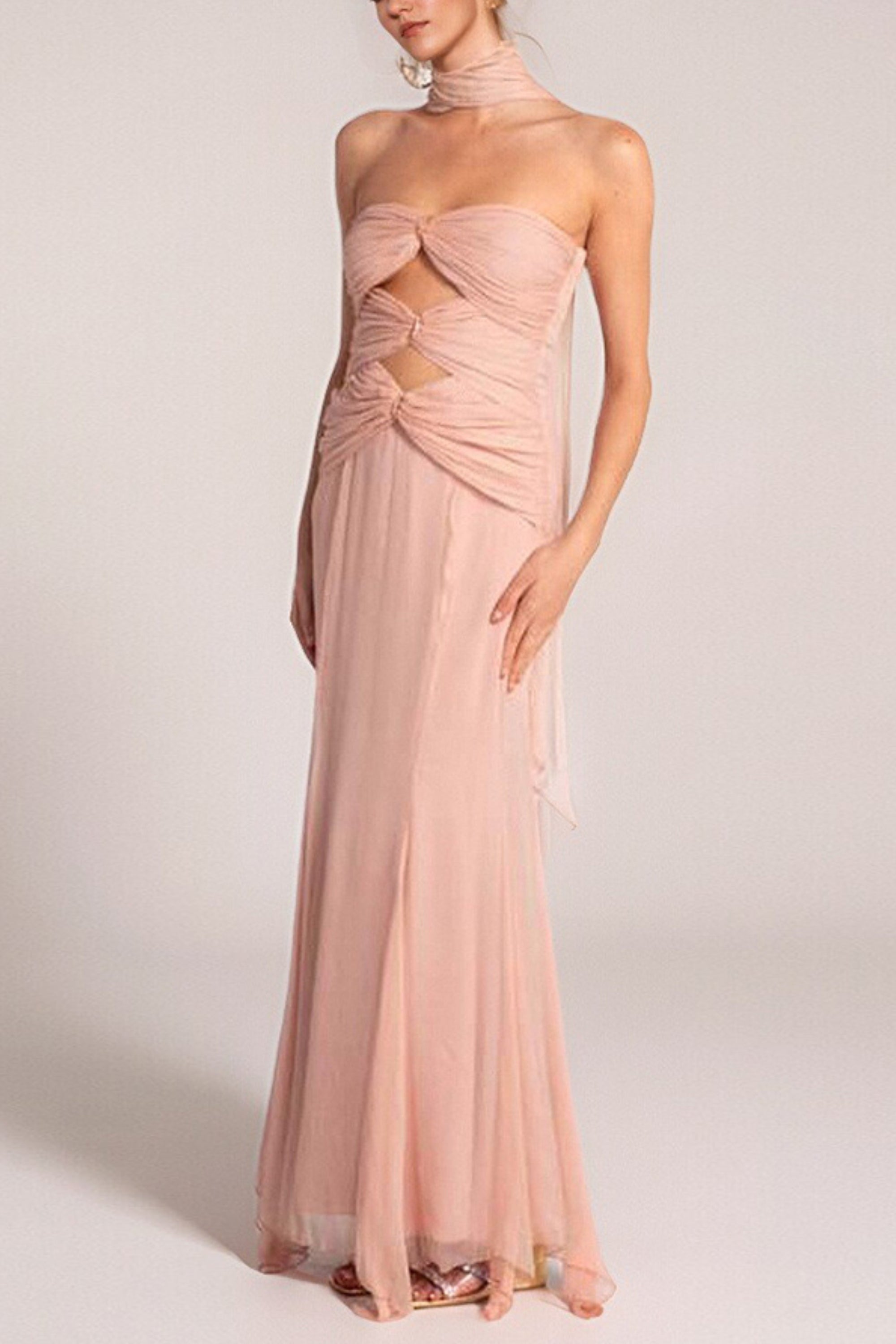 Flowering Girl Women Tulle Sleeveless Mermaid Maxi Dresses In Pink