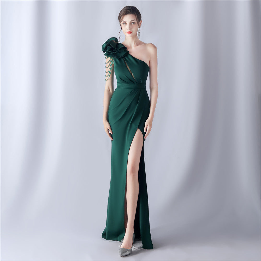 Crafted Flower With Beading Formal Dress