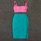 Flowering Girl Women Bandage Bodycon Dress Set