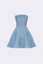 natividad off-shoulder Sleeveless Mini Dress in blue