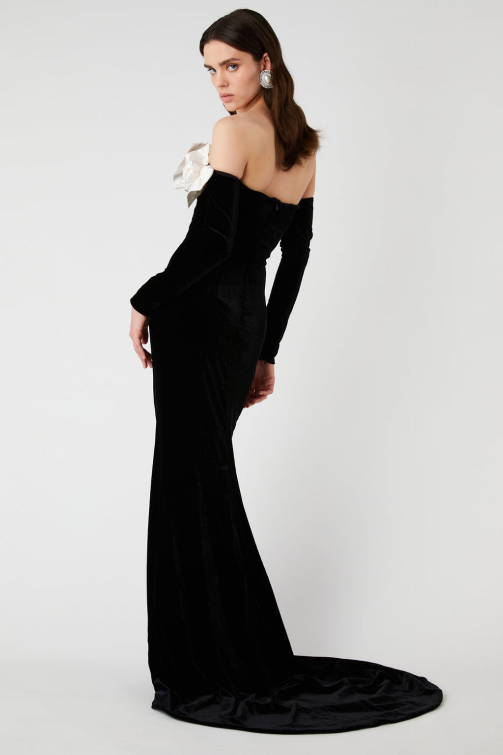 Flowering Girl Women Floral Long Sleeve Maxi Dress In Black