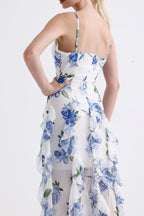 Flowering Girl Women Chiffon Sleeveless Floral Maxi Dresses