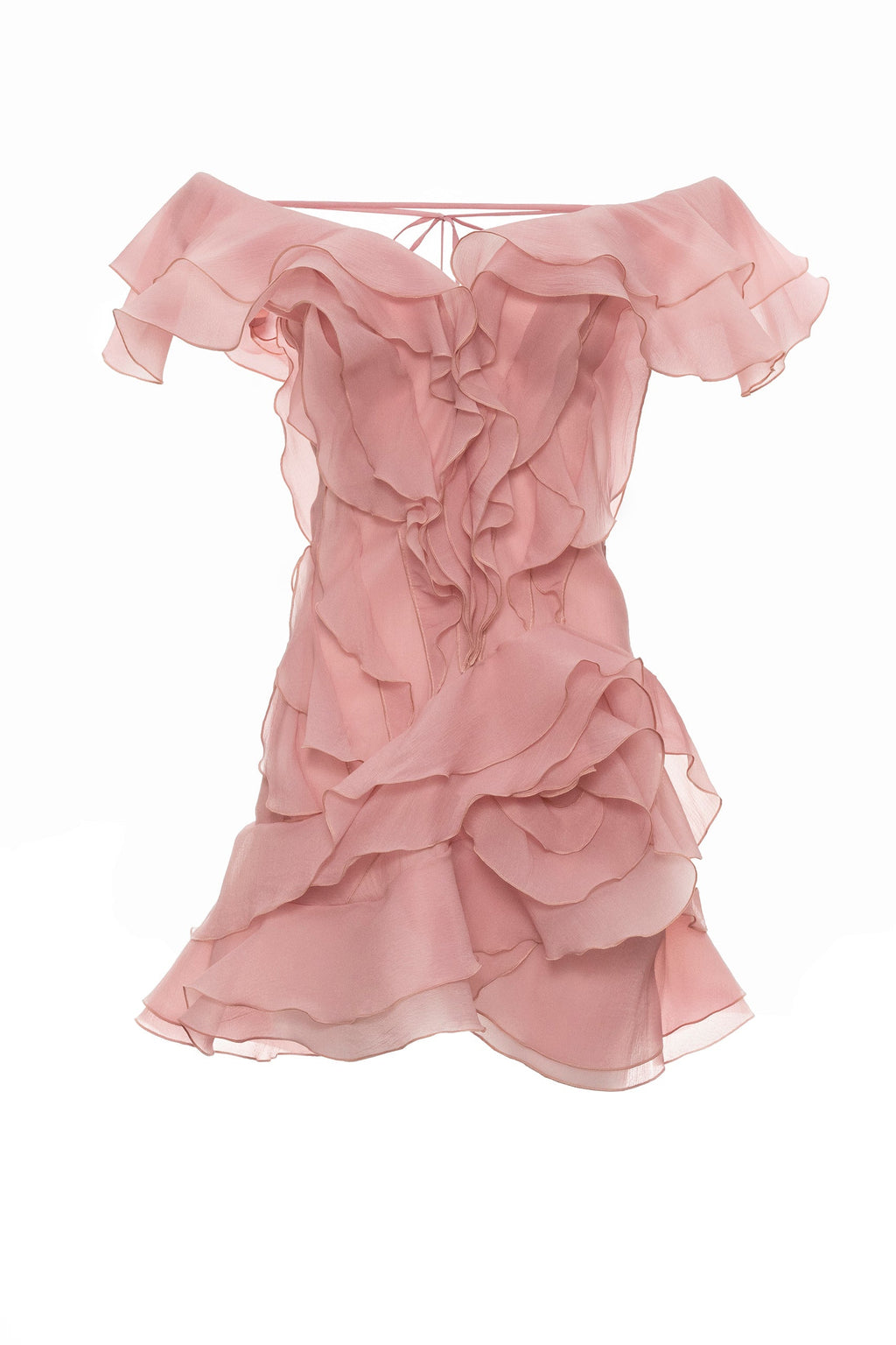 Flowering Girl Women Theia Ruffle Layers Strapless Mini Dress In Pink