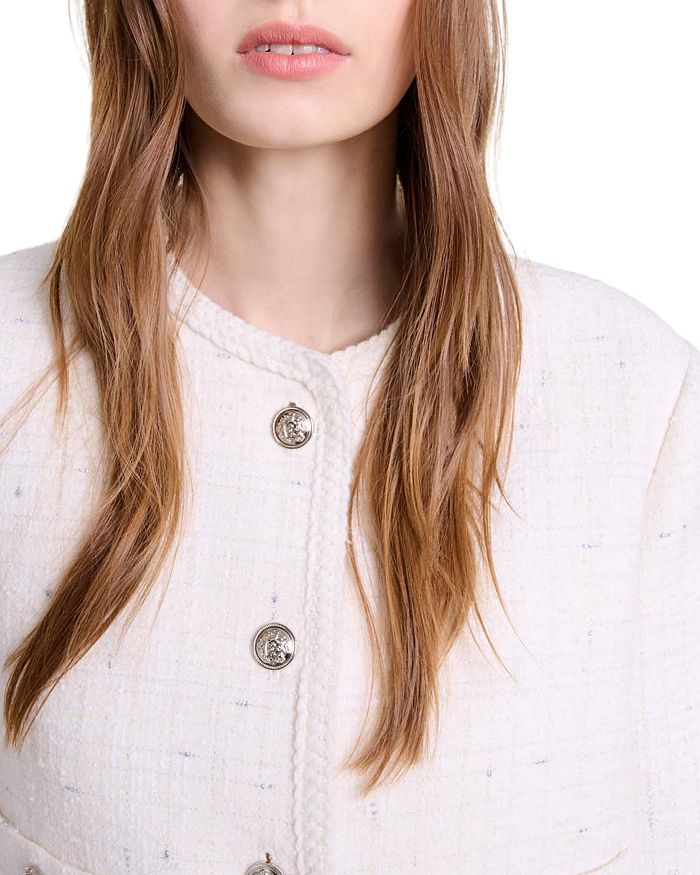 Flowering Girl Women voyce braided tweed cardigan in ecru